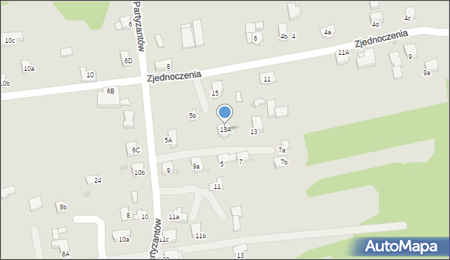 Kalwaria Zebrzydowska, Zjednoczenia, 13A, mapa Kalwaria Zebrzydowska