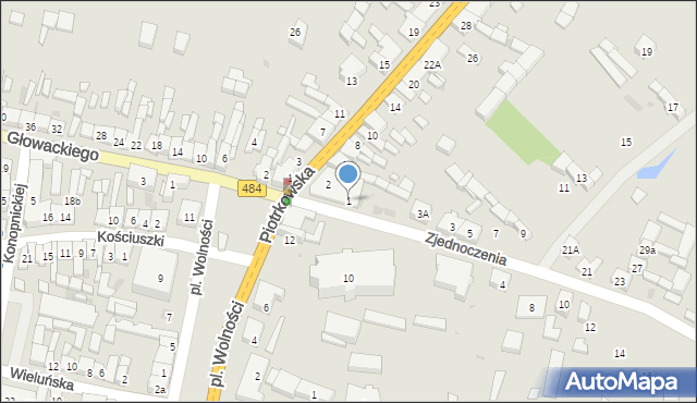 Kamieńsk, Zjednoczenia, 1, mapa Kamieńsk