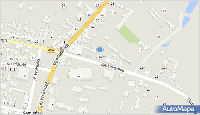 Kamieńsk, Zjednoczenia, 3A, mapa Kamieńsk