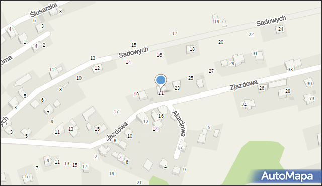 Łodygowice, Zjazdowa, 21, mapa Łodygowice