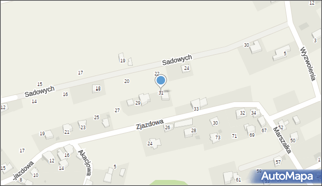 Łodygowice, Zjazdowa, 31, mapa Łodygowice