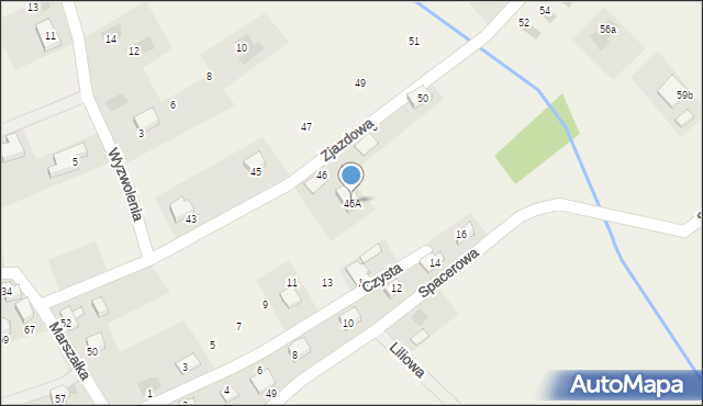 Łodygowice, Zjazdowa, 46A, mapa Łodygowice