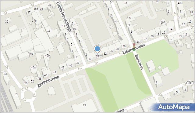 Nowa Sól, Zjednoczenia, 34, mapa Nowa Sól