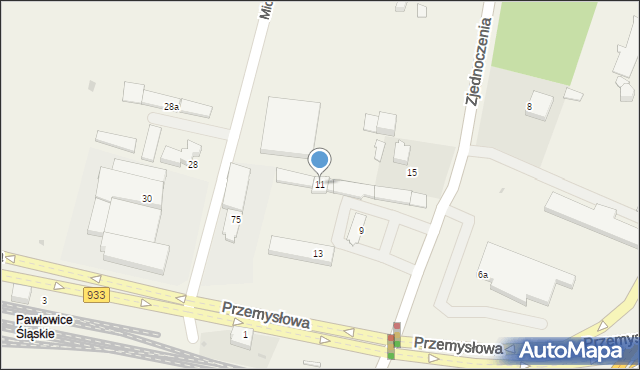 Pawłowice, Zjednoczenia, 11, mapa Pawłowice