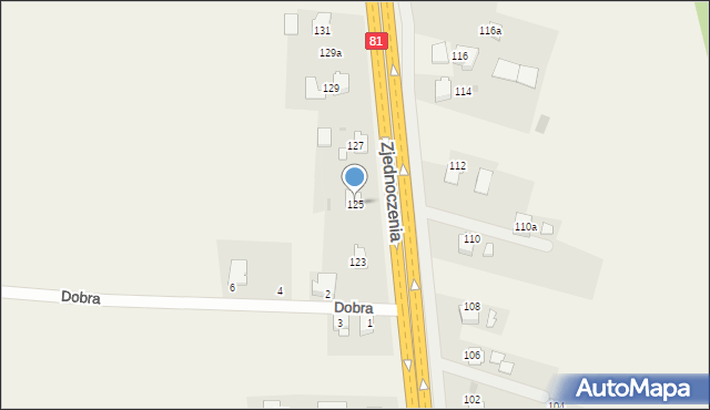 Pawłowice, Zjednoczenia, 125, mapa Pawłowice