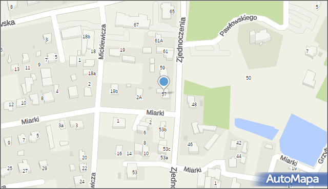 Pawłowice, Zjednoczenia, 57, mapa Pawłowice