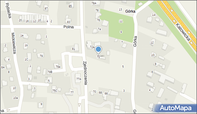 Pawłowice, Zjednoczenia, 72, mapa Pawłowice