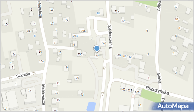Pawłowice, Zjednoczenia, 77, mapa Pawłowice