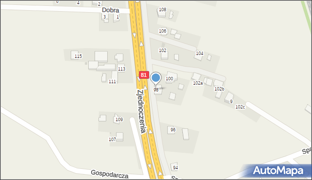 Pawłowice, Zjednoczenia, 98, mapa Pawłowice