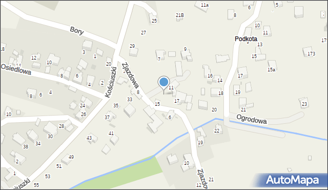 Pietrzykowice, Zjazdowa, 13, mapa Pietrzykowice