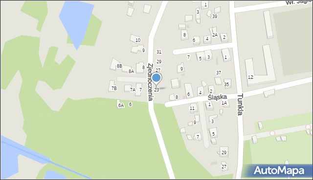 Ruda Śląska, Zjednoczenia, 23, mapa Rudy Śląskiej