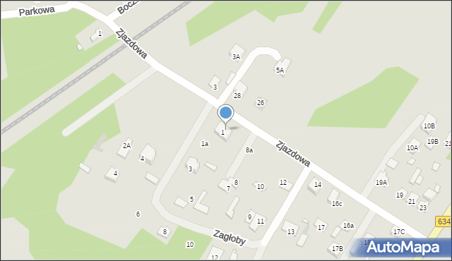 Tłuszcz, Zjazdowa, 6, mapa Tłuszcz