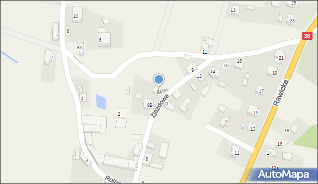 Wińsko, Zjazdowa, 9A, mapa Wińsko