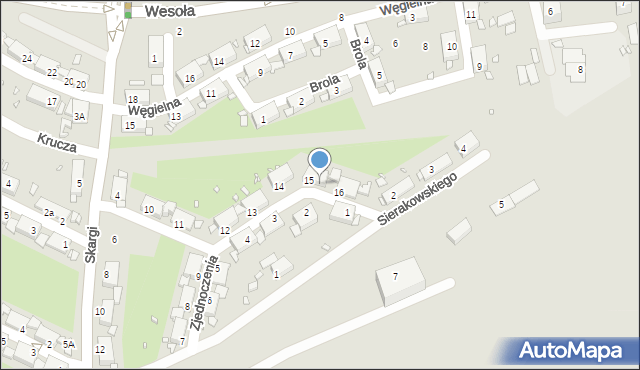 Zabrze, Zjednoczenia, 15a, mapa Zabrza