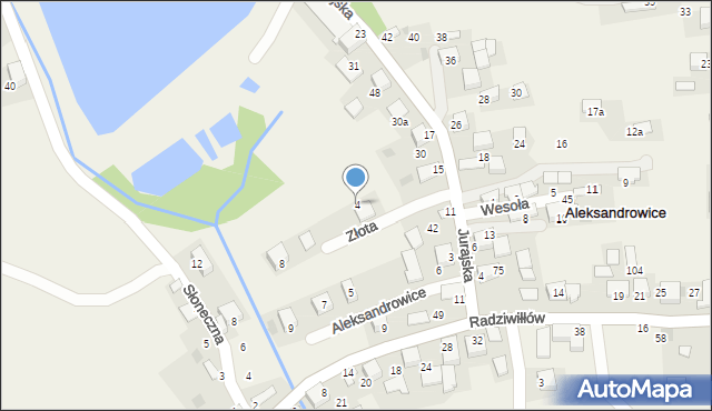 Aleksandrowice, Złota, 4, mapa Aleksandrowice
