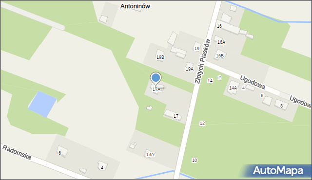 Antoninów, Złotych Piasków, 17A, mapa Antoninów