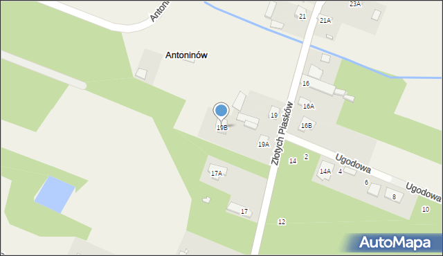 Antoninów, Złotych Piasków, 19B, mapa Antoninów