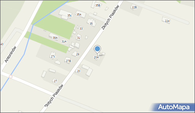 Antoninów, Złotych Piasków, 20B, mapa Antoninów