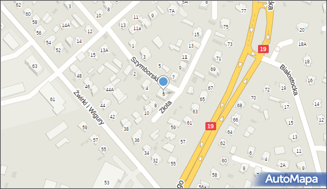 Bielsk Podlaski, Złota, 6, mapa Bielsk Podlaski