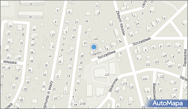 Bielsko-Biała, Złotych Kłosów, 11a, mapa Bielsko-Białej