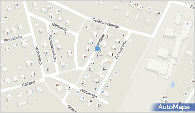 Bieżuń, Złotników, 9, mapa Bieżuń