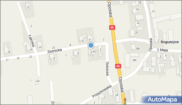 Boguszyce, Złotnicka, 3, mapa Boguszyce
