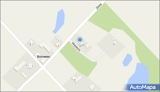 Borowiec, Złota, 12, mapa Borowiec