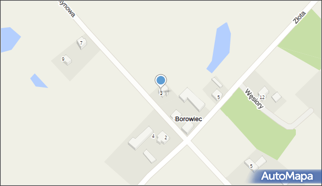 Borowiec, Złota, 3, mapa Borowiec