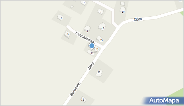Borowiec, Złota, 41, mapa Borowiec