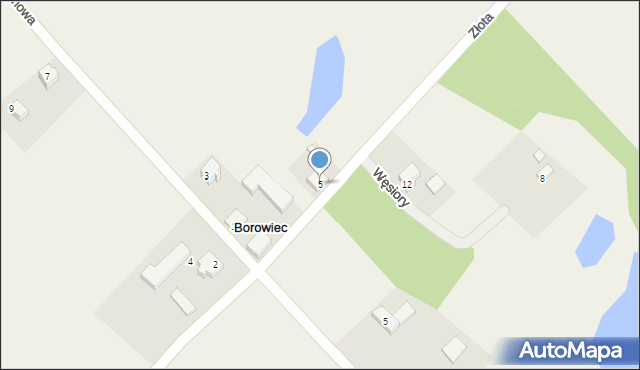 Borowiec, Złota, 5, mapa Borowiec