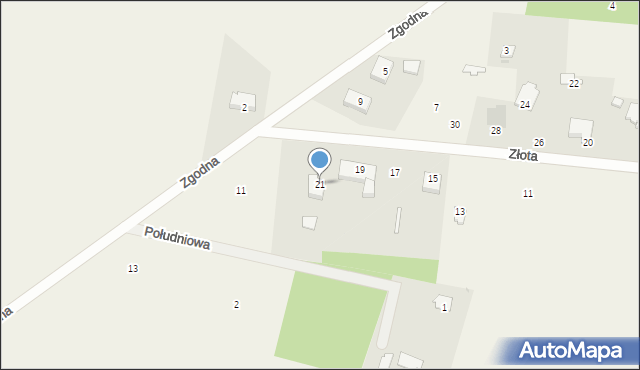 Cerekiew, Złota, 21, mapa Cerekiew