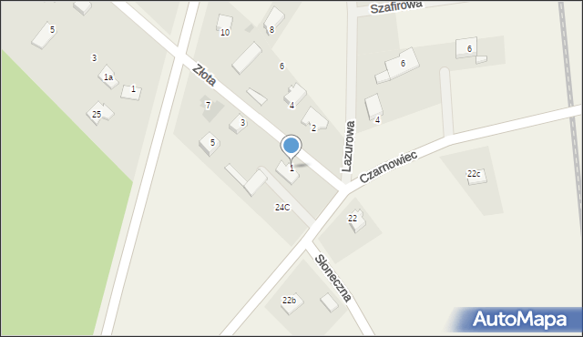 Czarnowiec, Złota, 1, mapa Czarnowiec