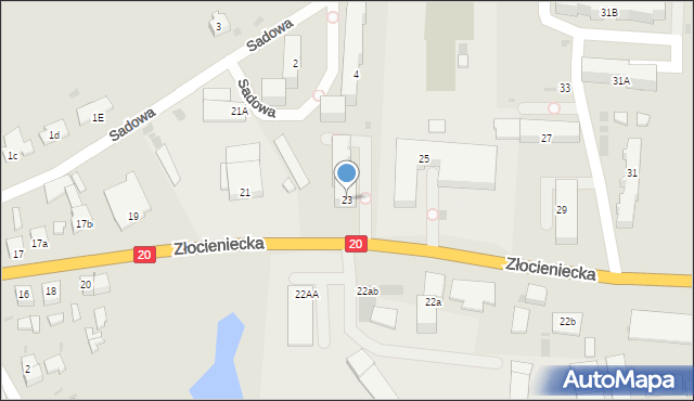 Drawsko Pomorskie, Złocieniecka, 23, mapa Drawsko Pomorskie