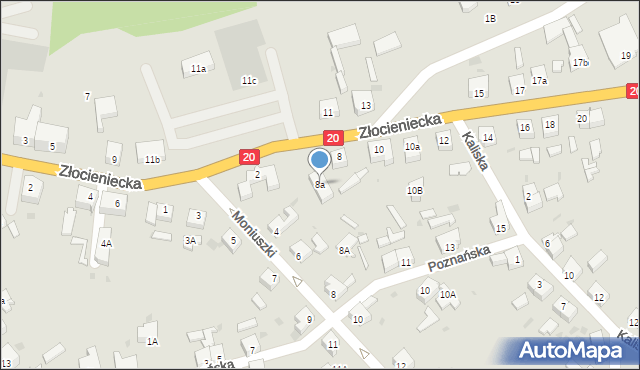 Drawsko Pomorskie, Złocieniecka, 8a, mapa Drawsko Pomorskie