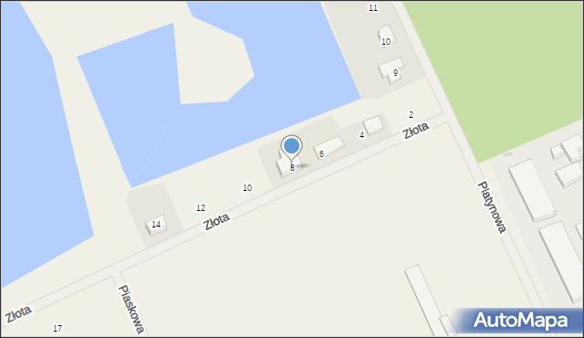 Dzierżów, Złota, 8, mapa Dzierżów