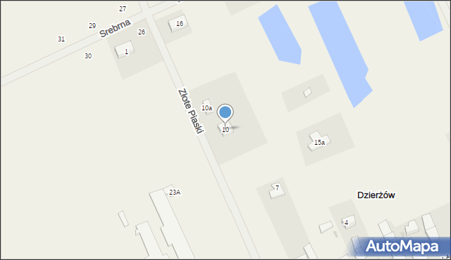 Dzierżów, Złote Piaski, 10, mapa Dzierżów