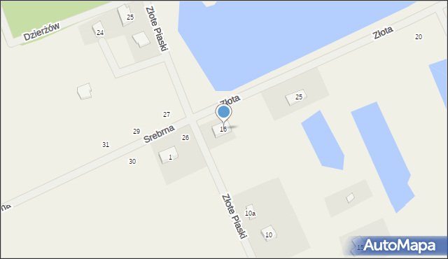 Dzierżów, Złote Piaski, 16, mapa Dzierżów