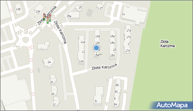 Gdańsk, Złota Karczma, 13d, mapa Gdańska