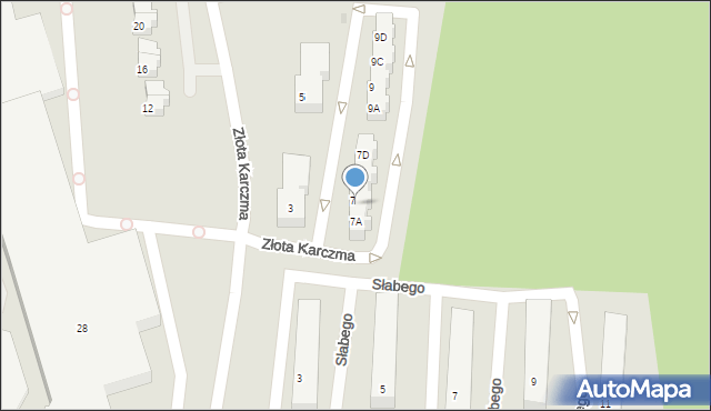 Gdańsk, Złota Karczma, 7B, mapa Gdańska