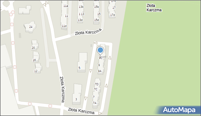 Gdańsk, Złota Karczma, 9C, mapa Gdańska