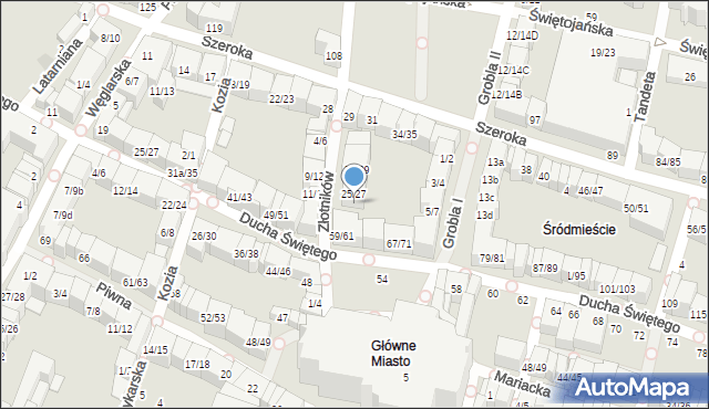 Gdańsk, Złotników, 27/29, mapa Gdańska