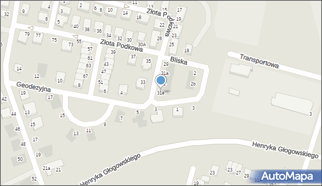 Głogów, Złota Podkowa, 31e, mapa Głogów
