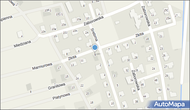 Henrykowo, Złota, 9, mapa Henrykowo