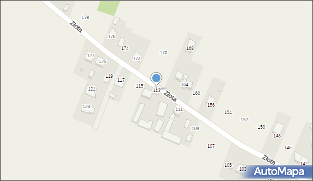 Huta Mazowszańska, Złota, 113, mapa Huta Mazowszańska