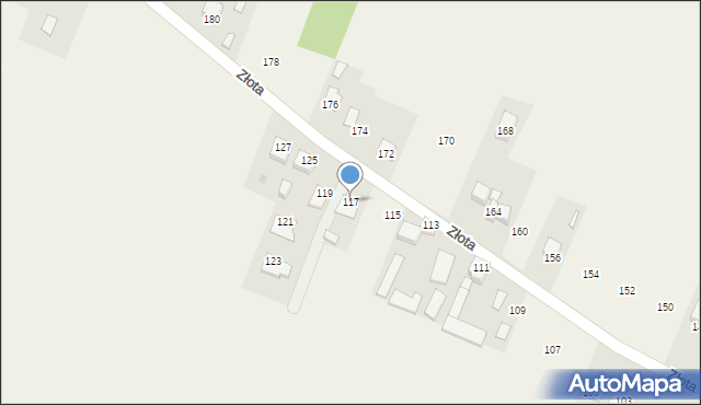 Huta Mazowszańska, Złota, 117, mapa Huta Mazowszańska