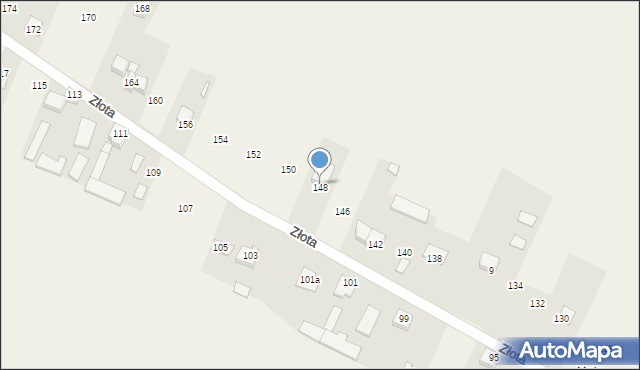 Huta Mazowszańska, Złota, 148, mapa Huta Mazowszańska