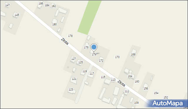 Huta Mazowszańska, Złota, 174, mapa Huta Mazowszańska