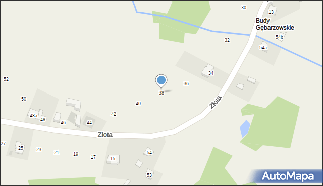 Huta Mazowszańska, Złota, 38, mapa Huta Mazowszańska