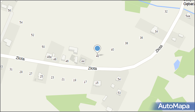 Huta Mazowszańska, Złota, 42, mapa Huta Mazowszańska
