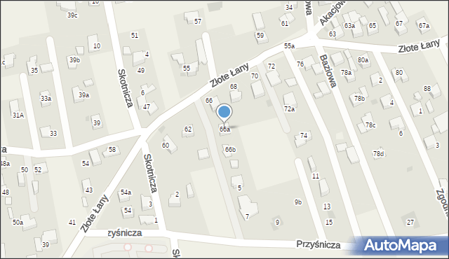 Jankowice, Złote Łany, 66a, mapa Jankowice